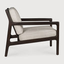 Jack Lounge Chair | Varnished Mahogany | Dark Brown | Ivory Fabric