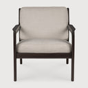 Jack Lounge Chair | Varnished Mahogany | Dark Brown | Ivory Fabric