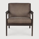 Jack Lounge Chair | Varnished Mahogany | Dark Brown | Terra Nubuck Leather