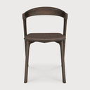 Bok Dining Chair | Varnished Oak | Brown | Warm Brown Fabric