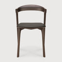 Bok Dining Chair | Varnished Oak | Brown | Brown Leather