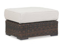 Montecito Ottoman in Canvas Flax w/ Self Welt
