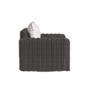 Cabo Oversized Swivel Club Chair in Soothe Pearl w/ Flange Welt
