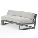 Redondo Curved Sofa in Cast Silver, No Welt