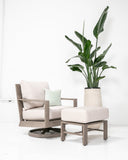 Laguna Swivel Club Rocker in Canvas Flax, No Welt