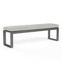 Redondo Dining Bench in Cast Silver, No Welt