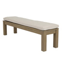 Coastal Teak Dining Bench in Canvas Canvas, No Welt