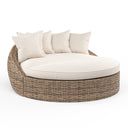 Havana Round Daybed in Canvas Flax w/ Self Welt