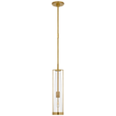 Calix Tall Pendant | Hand-Rubbed Antique Brass | Clear Glass
