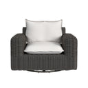 Cabo Oversized Swivel Club Chair in Soothe Pearl w/ Flange Welt