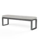 Redondo Dining Bench in Cast Silver, No Welt
