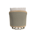 Cambria Swivel Club Chair in Canvas Canvas w/ Self Welt