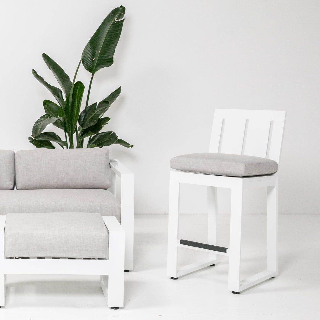 Newport Counter Stool in Cast Silver