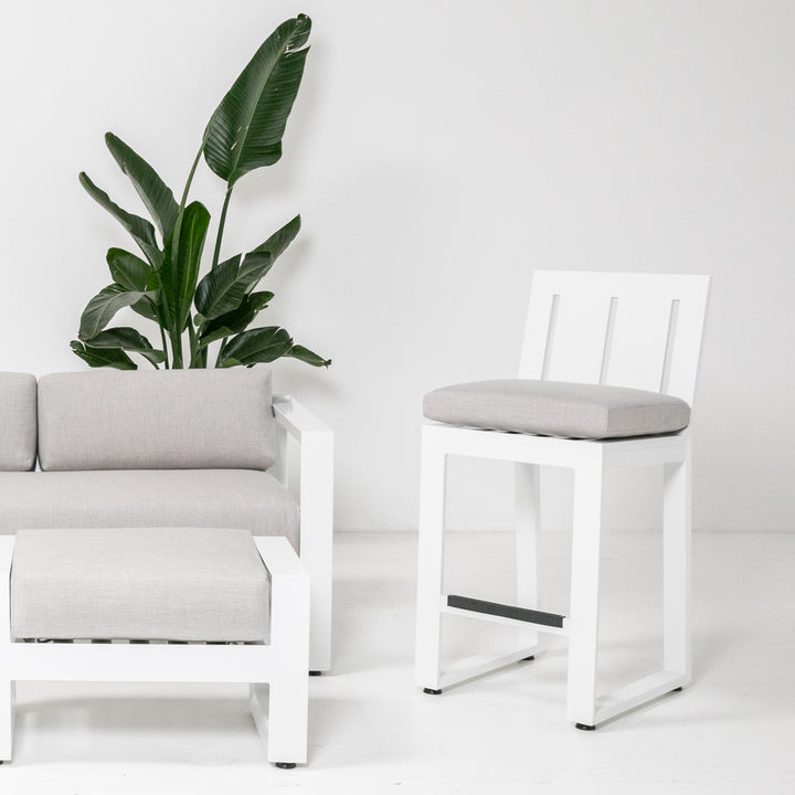 Newport Counter Stool in Cast Silver