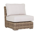 Havana Armless Club in Canvas Flax w/ Self Welt