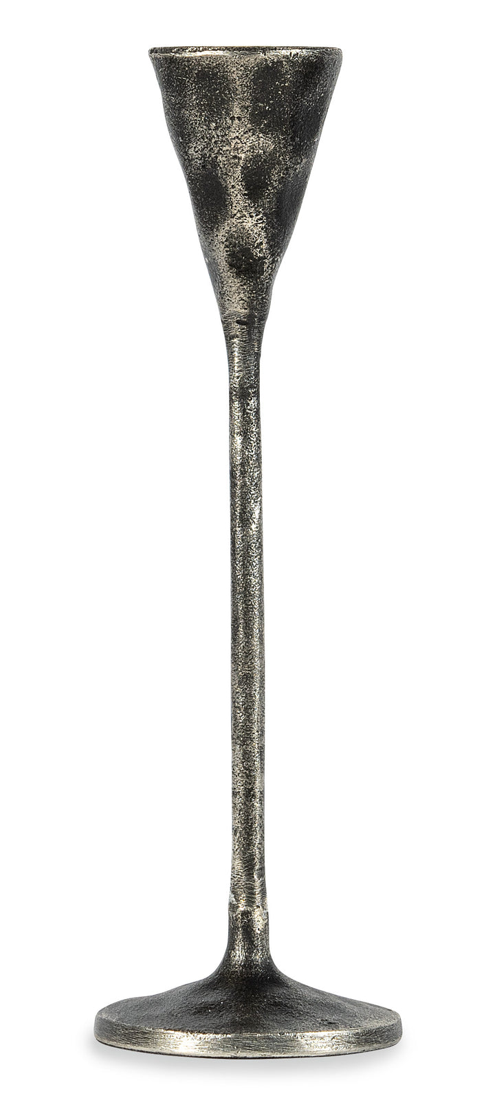 Antique Nickel Cone Candleholder | Small