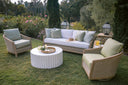 Cambria Swivel Club Chair in Canvas Canvas w/ Self Welt