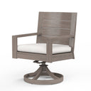 Laguna Swivel Dining Chair in Canvas Flax, No Welt