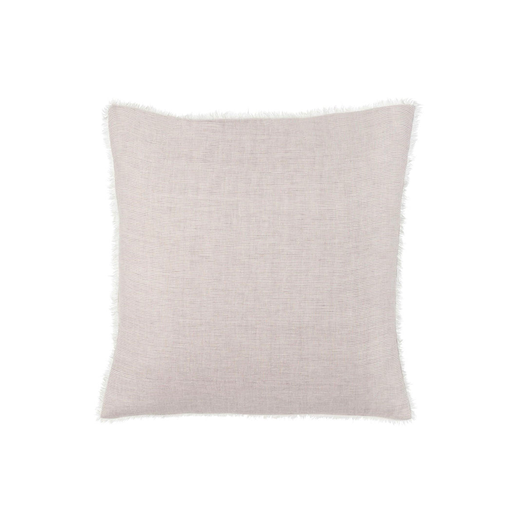 Striped belgian linen grey pillow.