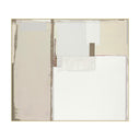 Abstract Neutrals is a piece of art with a beige palette that forms modern colour blocking shapes in a linear styled painting.