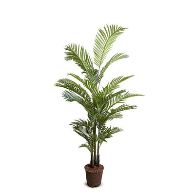 The Areca Palm Tree Medium is a medium sized fake palm tree with dark green leaves.