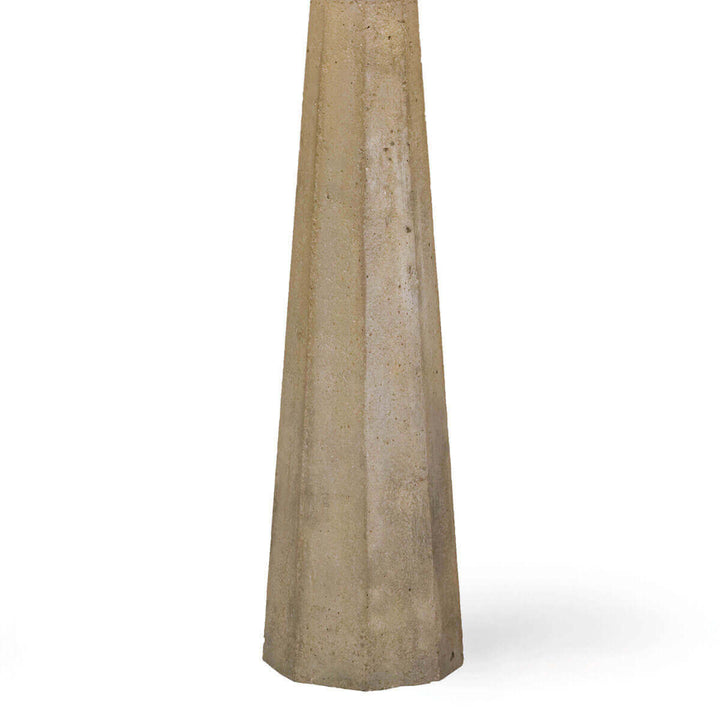Natural concrete base on a modern living room table lamp.