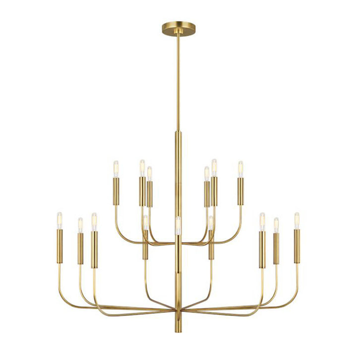 Brighton Chandelier in burnished brass. Ornamental chandelier with an updated traditional feel in a burnished brass finish.