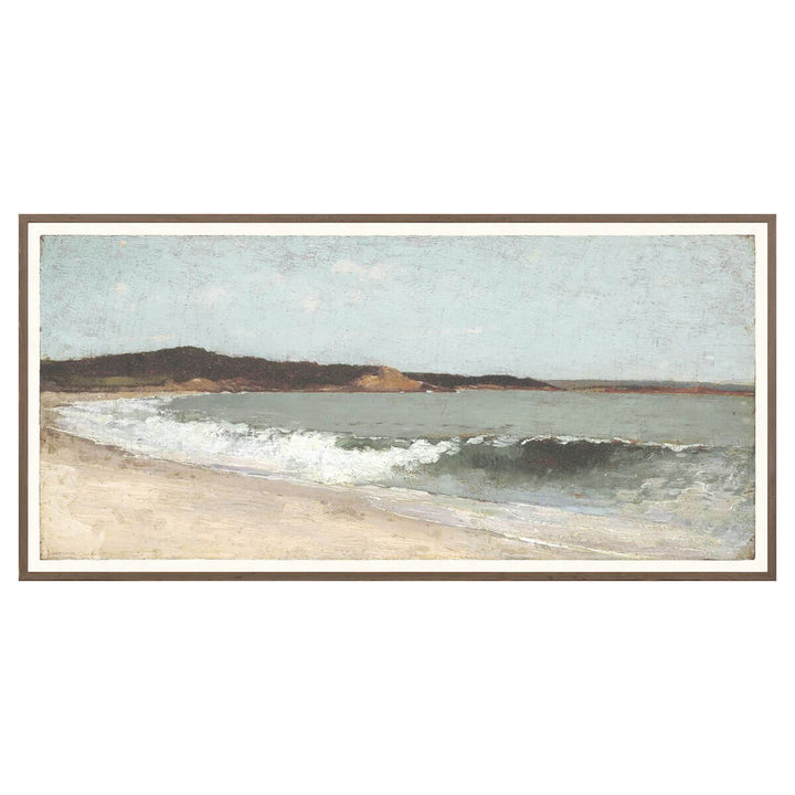 Seascapes is a historical painting of the ocean in a soft, neutral colour palette.
