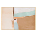 Modern art with aqua, blush and earth tones.