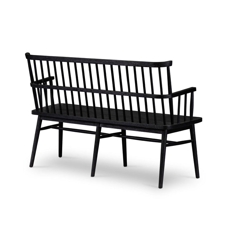 Classic black bench with a windsor style.