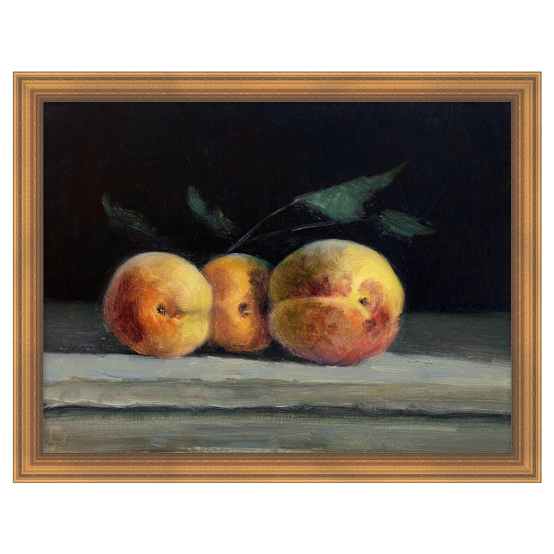 Fruit Life 2 is a still-life, reproduction artwork of painted peaches.