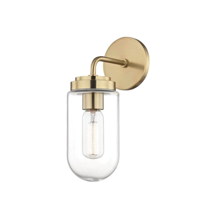 The Annapolis Wall Sconce in an aged brass finish.