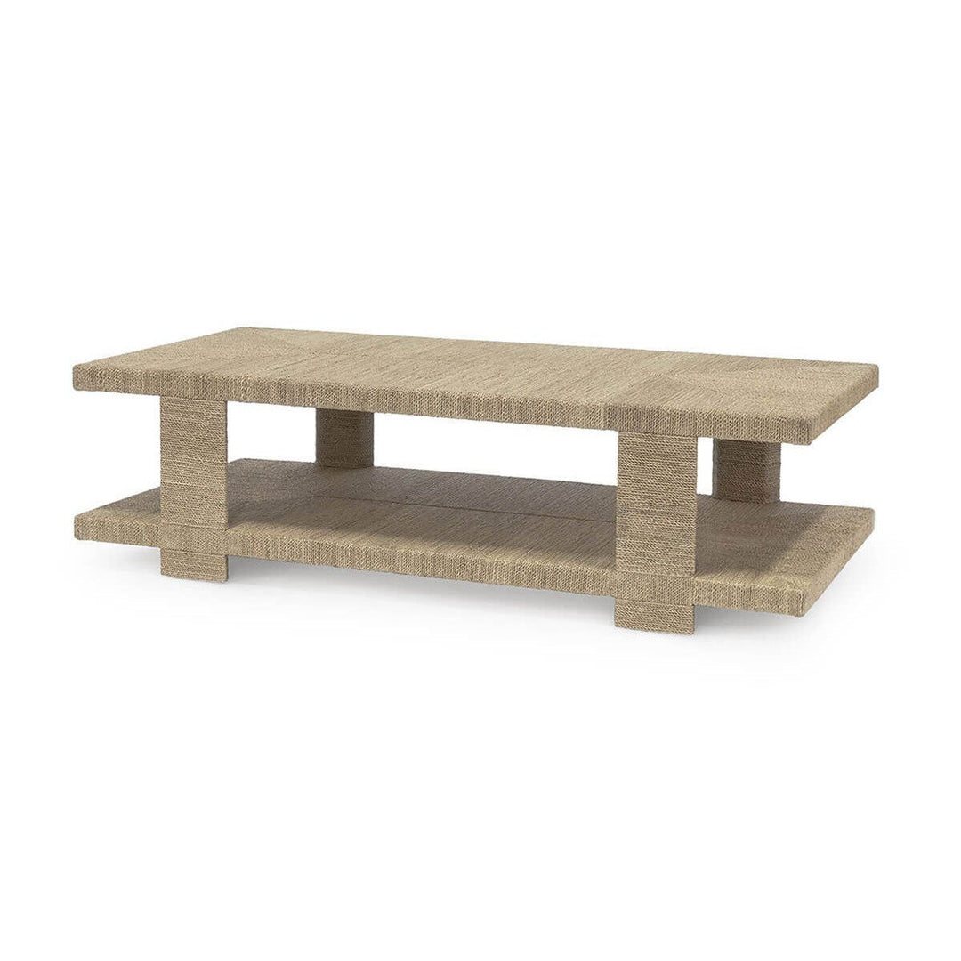 The Albay Coffee Table is made with a hardwood frame wrapped in abaca rope for a natural look.