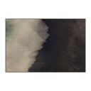 A darker beach inspired painting of tides on clear primed lien canvas.