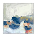 An abstract art piece with blends of cool tones and blushes.