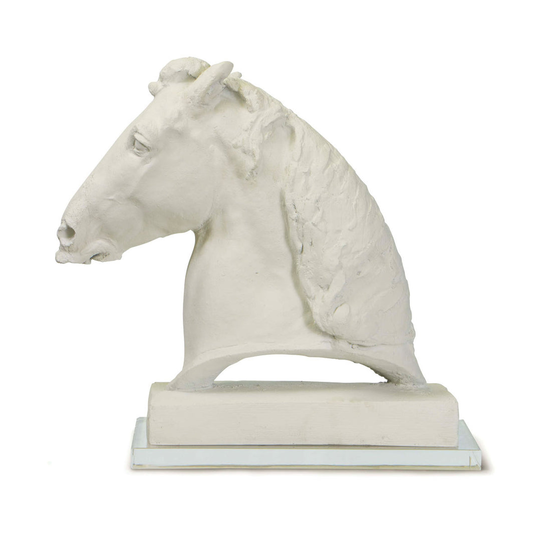 Horse head sculpture inspired by 19th century sculpture.