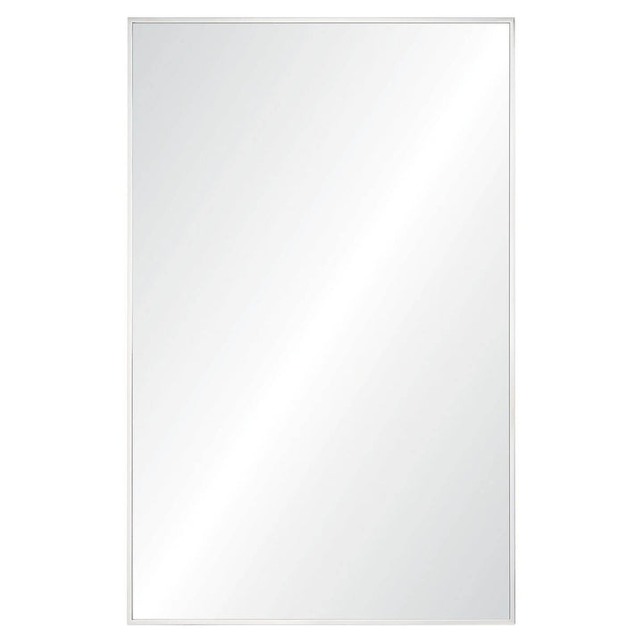 The Panmure Mirror is a rectangular mirror in a polished stainless steel finished frame.