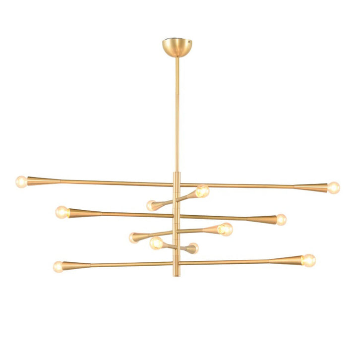 Delphi Pendant with reconfigurable horizontal arms in a gold finish.