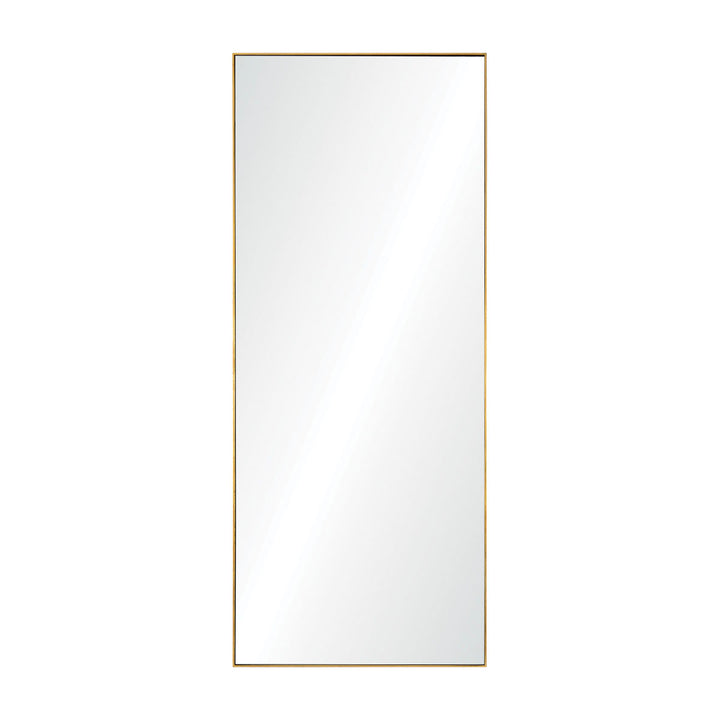 Rectangular full-length mirror with gold leaf finish.