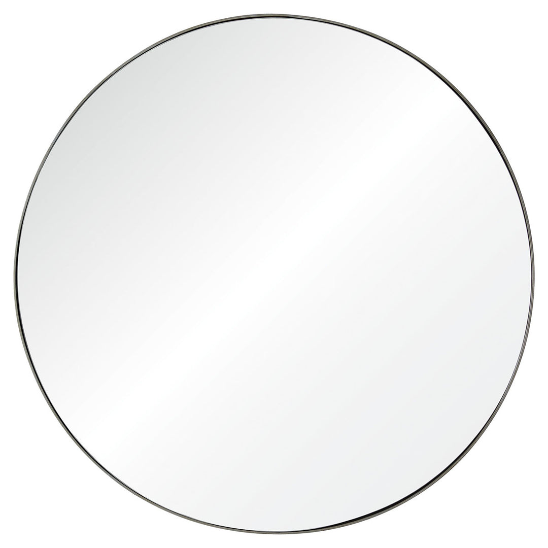 The Cynthiana Mirror is a large circle mirror in a raw iron finish.