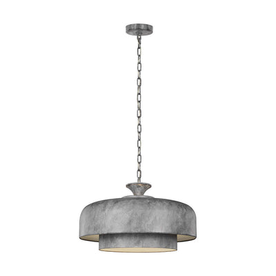 Salisbury Large Pendant. Modern, industrial looking large pendant with a galvanized steel finish.