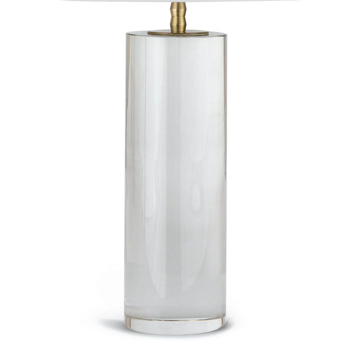 Neutral, refined table lamp with precise lines in a natural stone finish.