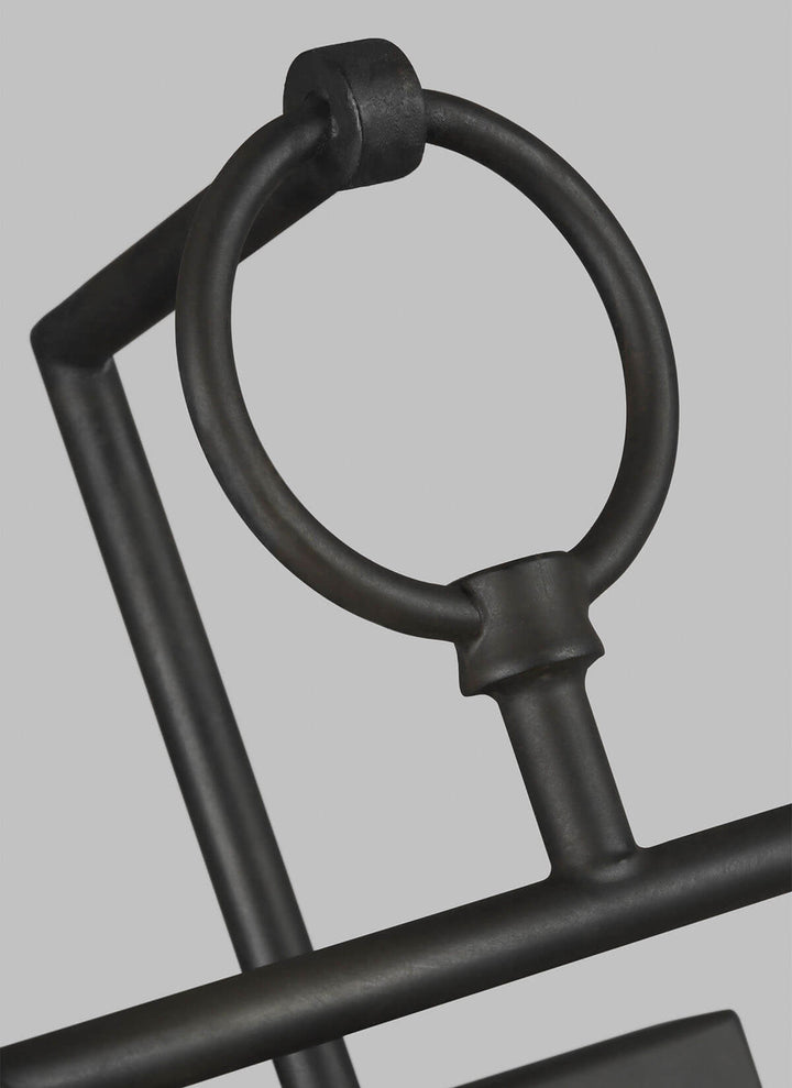 Ring attachment details on the antique iron traditional wall sconce.