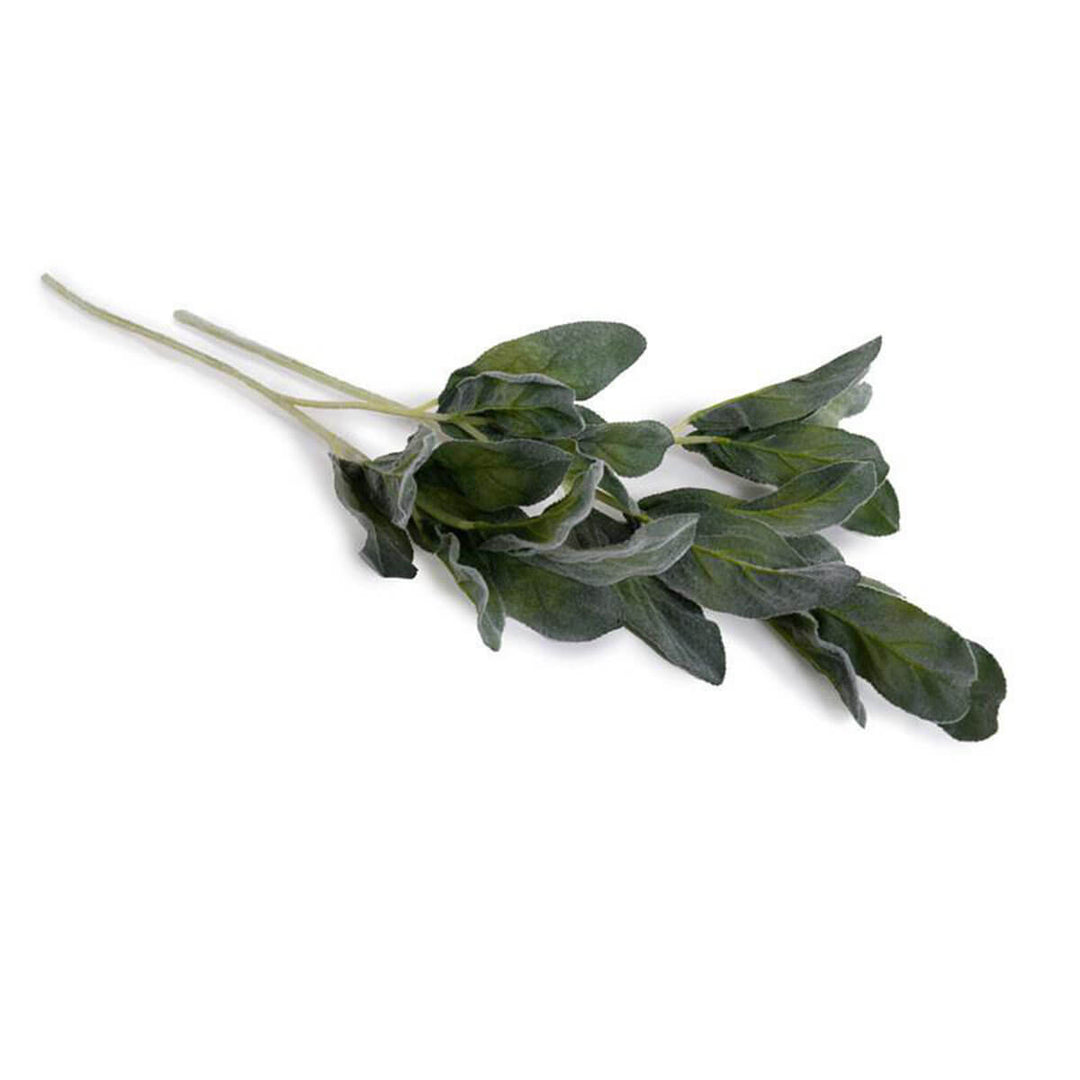 The Lamb's Ear Spray is a replicated spray of green lamb's ear leaves on a 25 inch long stem.
