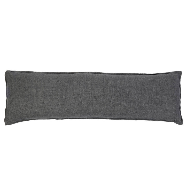 The Leon Body Pillow - Charcoal is a simple charcoal linen body pillow.