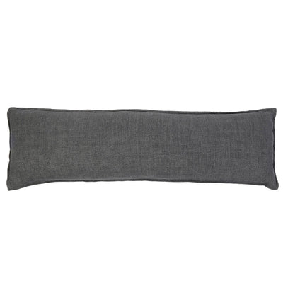 The Leon Body Pillow - Charcoal is a simple charcoal linen body pillow.