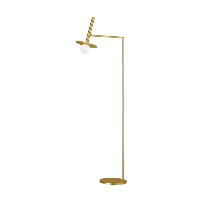 Burnished Brass floor lamp for in your living room. Modern and minimal brass floor lamp.
