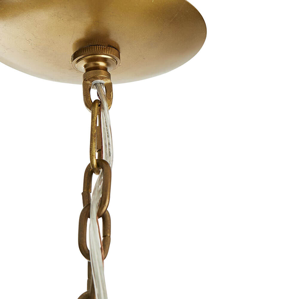 Brass ceiling attachment and chain hanger for the Troyes Large Pendant.