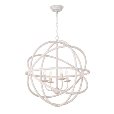 Stockholm Pendant. Airy white globe pendant with a rope look and nautical charm.