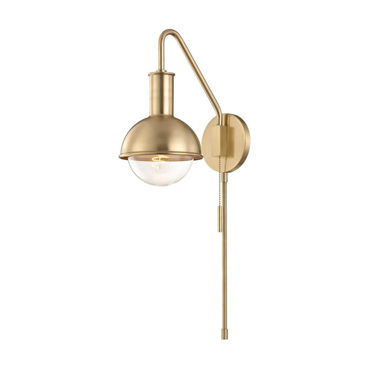 The modern Minsk Wall Sconce in a aged brass finish.